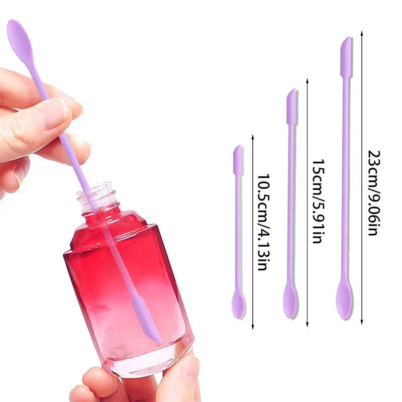 Double-Headed Silicone Spatula – Cosmetic Jar & Bottle Scraper Cosmetic Spatula Tool Qme