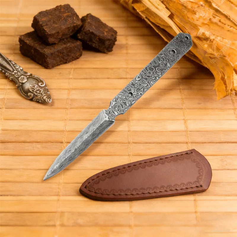 Swayboo Damascus Steel Tea Knife Blank – DIY Tea Cake Tool Tea Knife Blank Qst