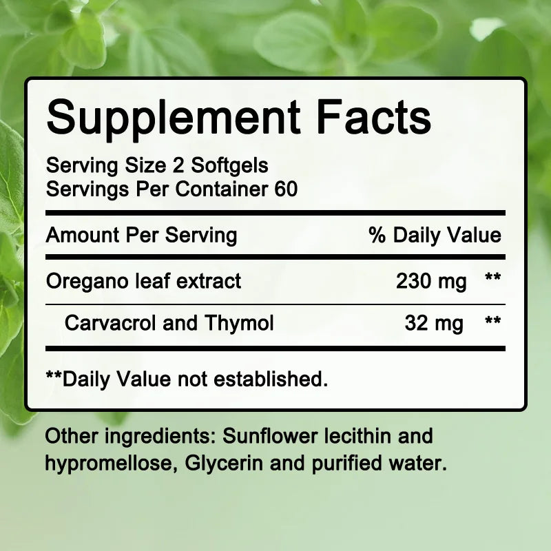 Oil of Oregano Vegan Capsules – Antioxidant & Immune Support Herbal Supplement Qst
