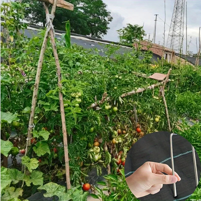 U-Shaped Garden Stakes – Secure Weed Fabric & Landscape Nets Garden Stakes Qme