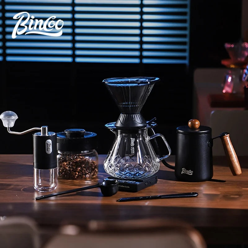 BINCOO Hand Drip Coffee Set – 600ML Dripper, Kettle & Scale Pour-Over Coffee Set Qst