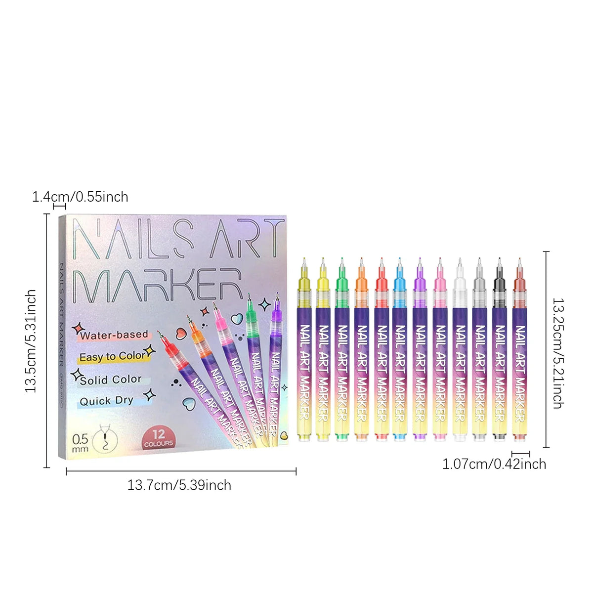 Nail Art Graffiti Pen – DIY Fine Line Abstract Nail Painting Nail Art Pen Qme 1 Set