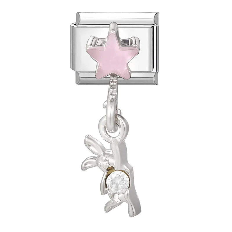 Zircon Butterfly Heart Italian Charm Links – 41 Colors