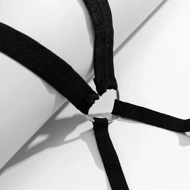 Women's Gothic Harajuku Thigh Harness Garter – Elastic Leg Strap Thigh Harness Garter Qme