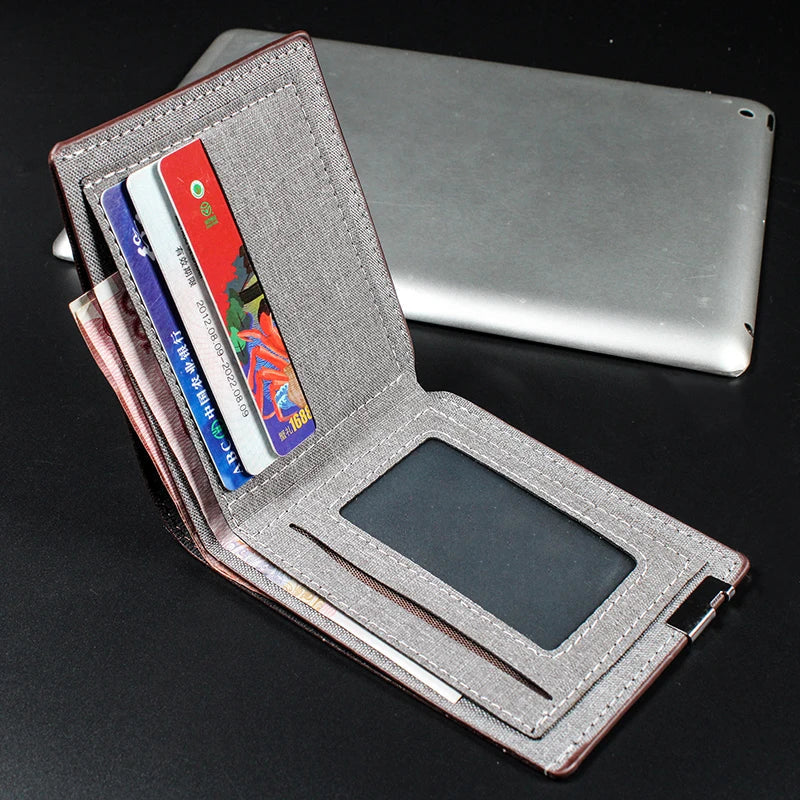 Men's Denim Leather Money Clip Wallet | Multi-functional Money Clip Wallet Qme