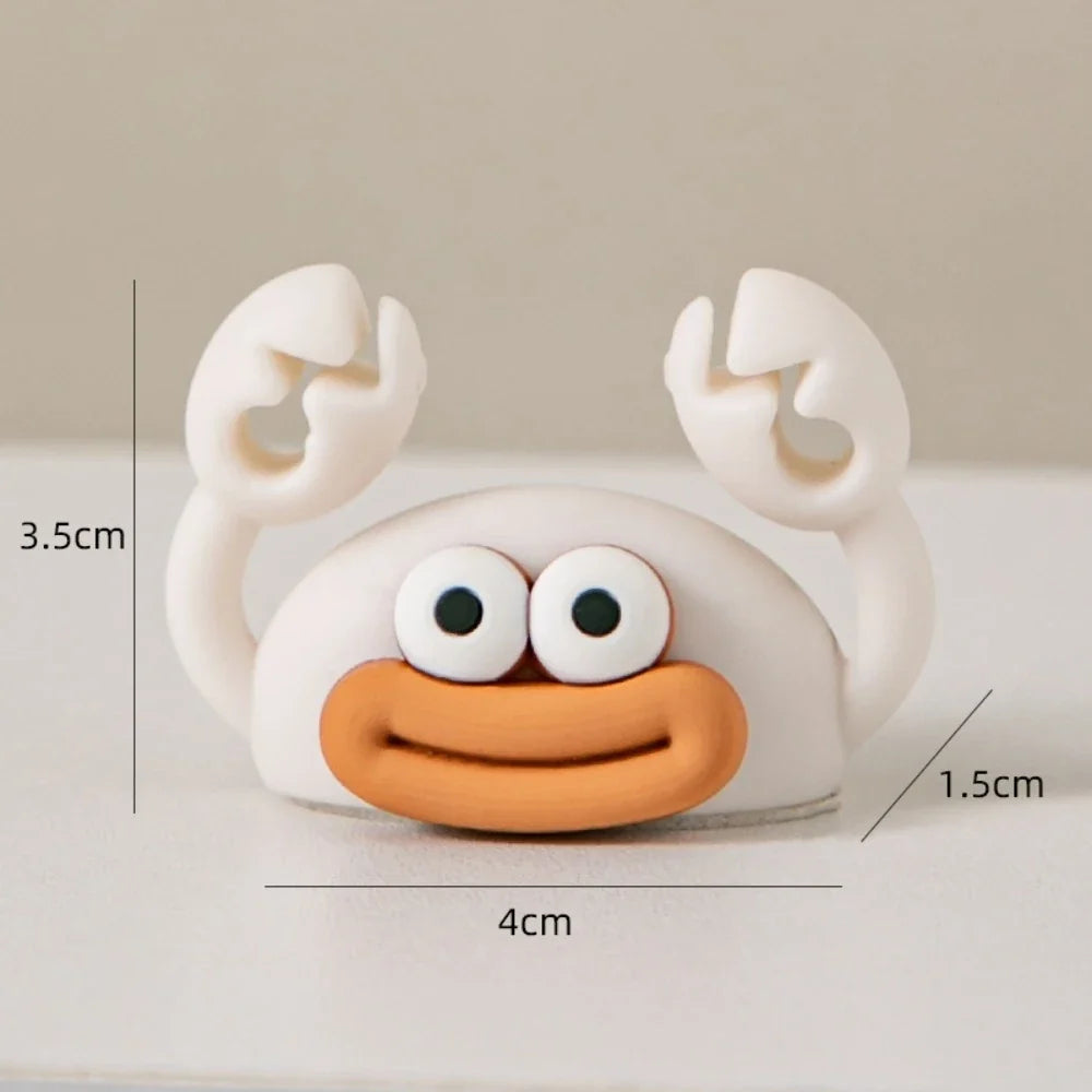 Cute Crab Cable Holder – Self-Adhesive Silicone USB Organizer Cable Organizer Clip Qme
