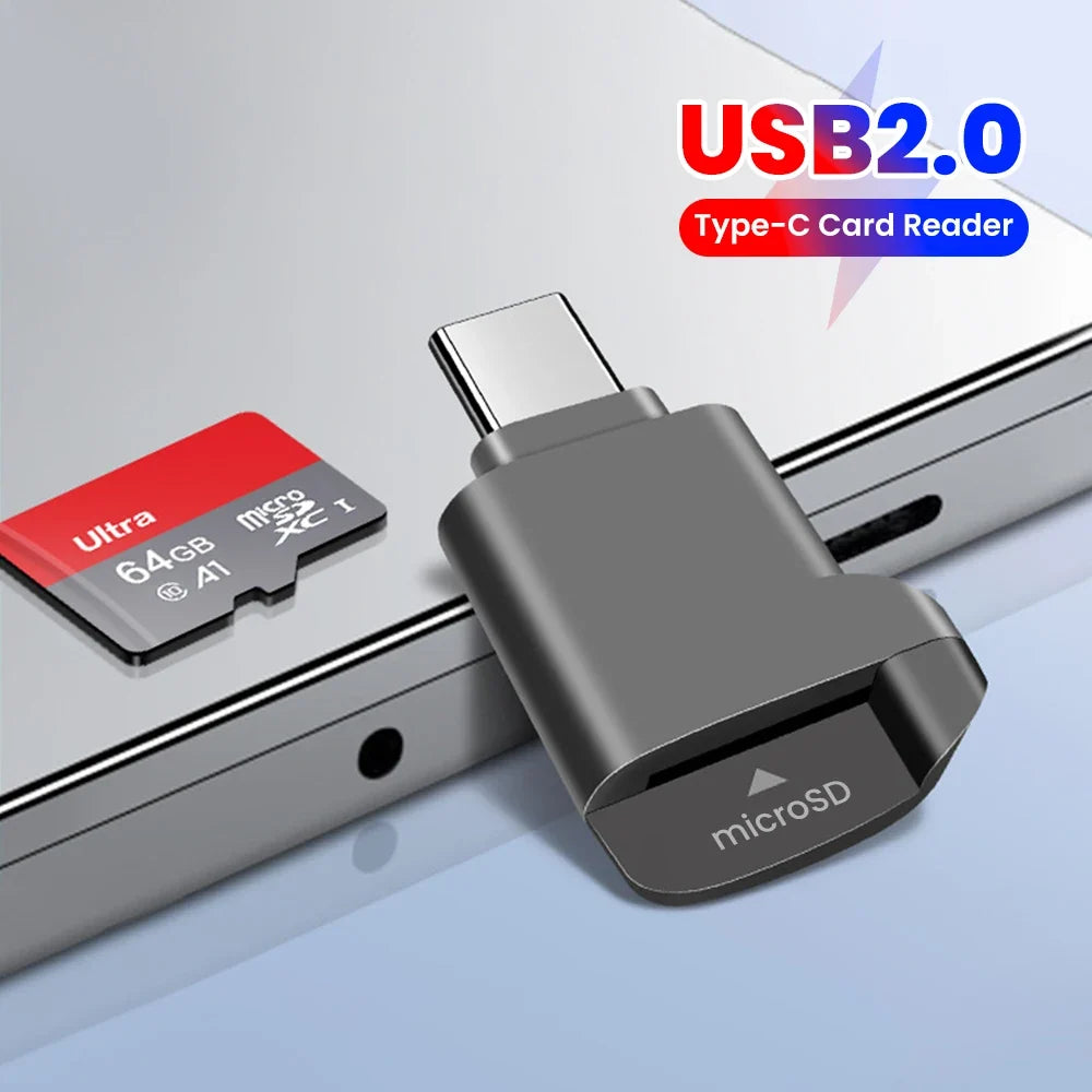 USB-C TF Card Reader – MicroSD Adapter up to 2TB USB-C Card Reader Qme