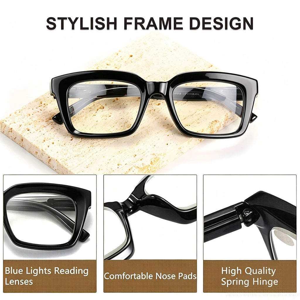 3-Pack Auto-Focus Reading Glasses Blue Light Blocking Unisex Reading Glasses Qst