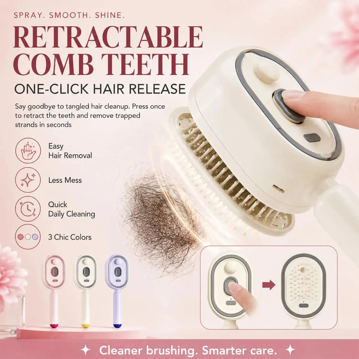 Vilnason Electric Steam Hair Straightener Brush | USB-C Steam Hair Brush Qst