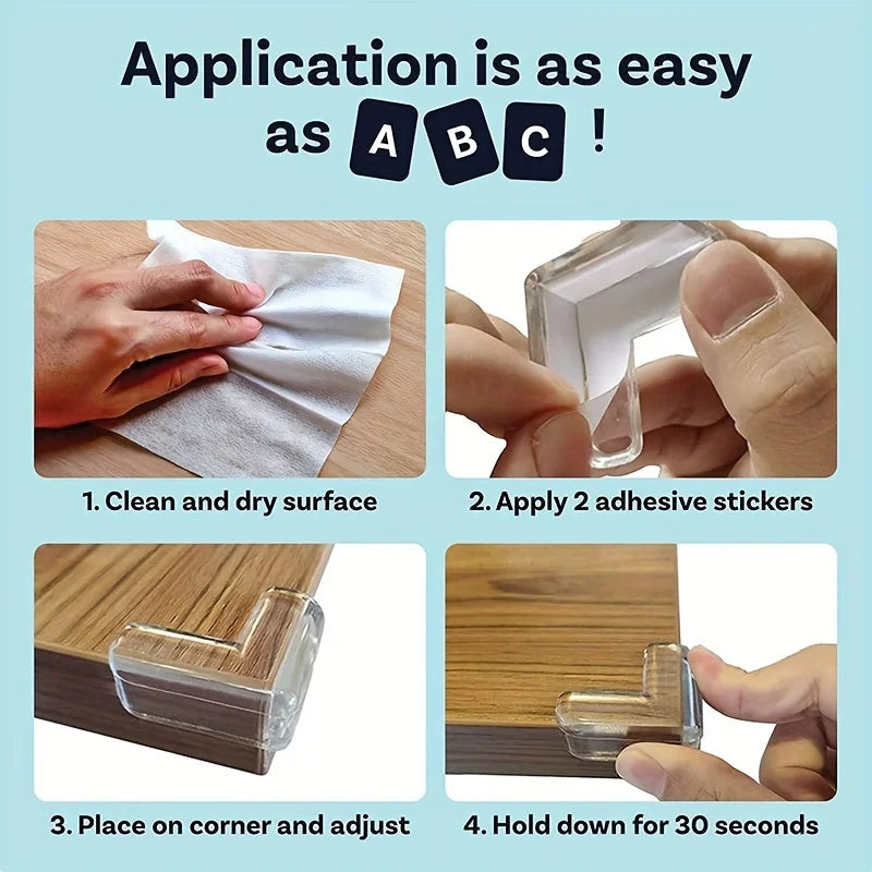 Soft Silicone Corner Pads – 4-Pack Child Safety Table Covers Corner Safety Guards Qme