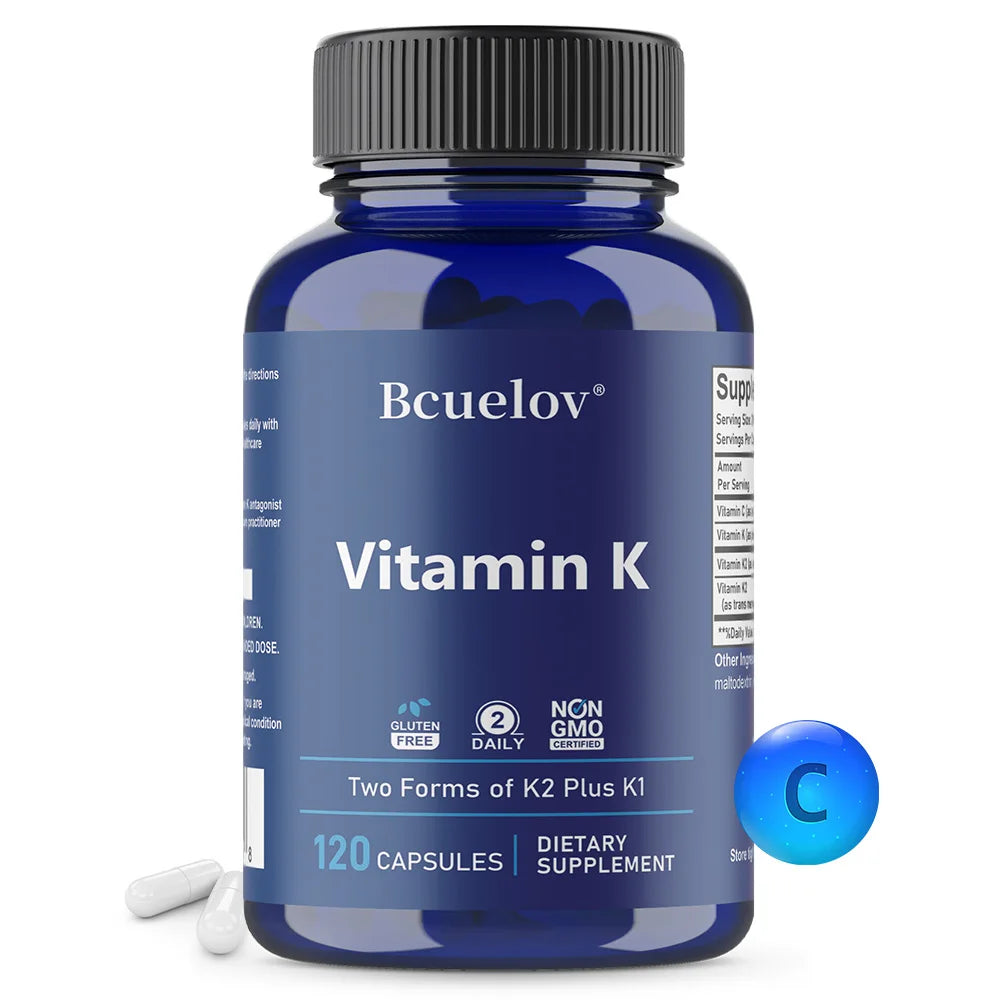 Vitamin K2 1000mcg 120 Veg Capsules – Non-GMO, Gluten Free Vitamin Supplement Qst