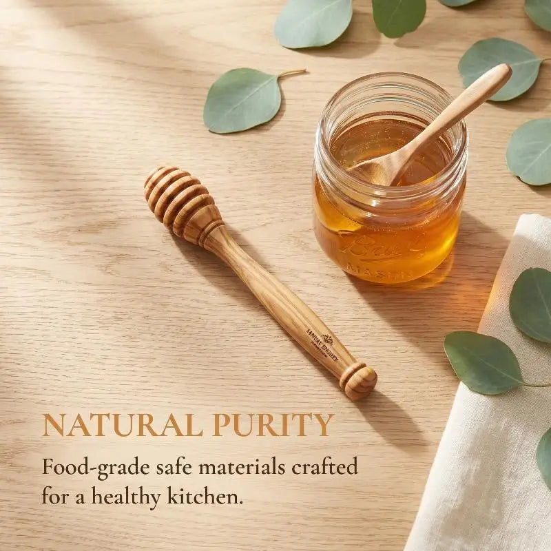 Olive Wood Honey Dipper Stick – Tea & Kitchen Stirrer Spoon Honey Dipper Spoon Qme
