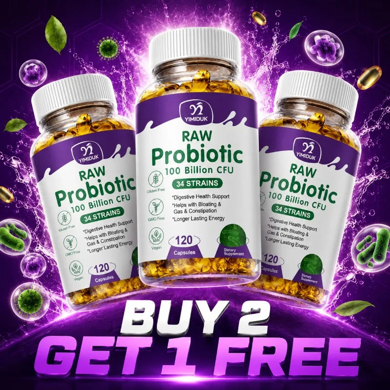 Yimiduk 100 Billion CFU Probiotic – 34 Strains, 120 Capsules Probiotic Supplement Qst