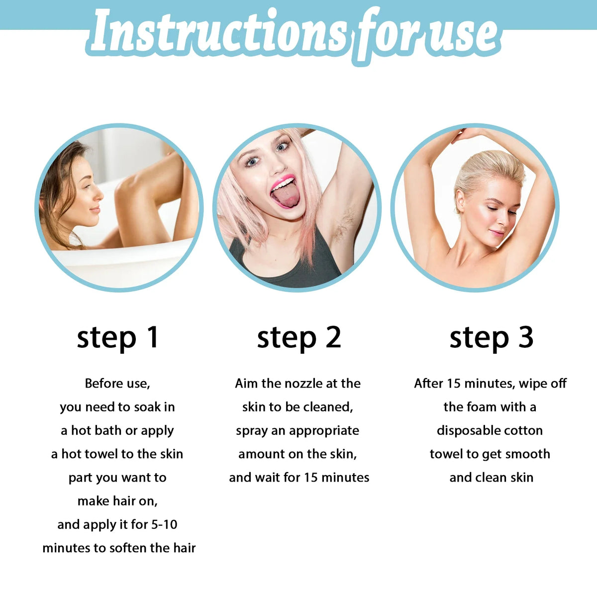 Natural Hair Removal Spray & Growth Inhibitor | Body Depilatory Spray Qme