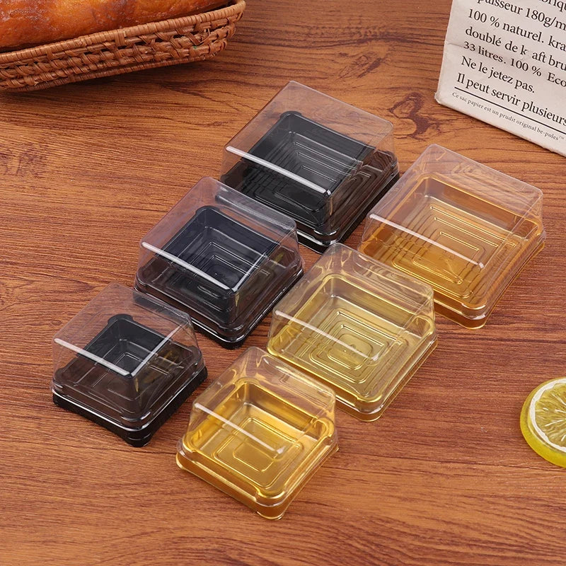 Transparent Square Plastic Muffin & Dessert Packaging Boxes Dessert Packaging Box Qme