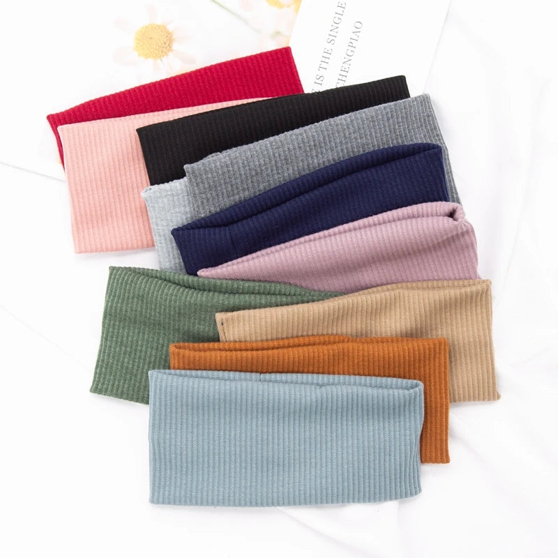 Women's Cotton Wide Turban Twisted Knotted Headband – 11 Colors Turban Headband Qme
