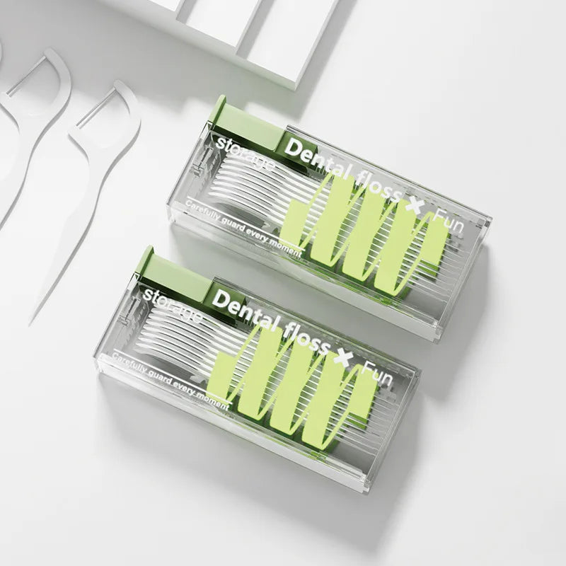 Portable Auto Dental Floss Pick Dispenser & Storage Box Floss Pick Dispenser Qme