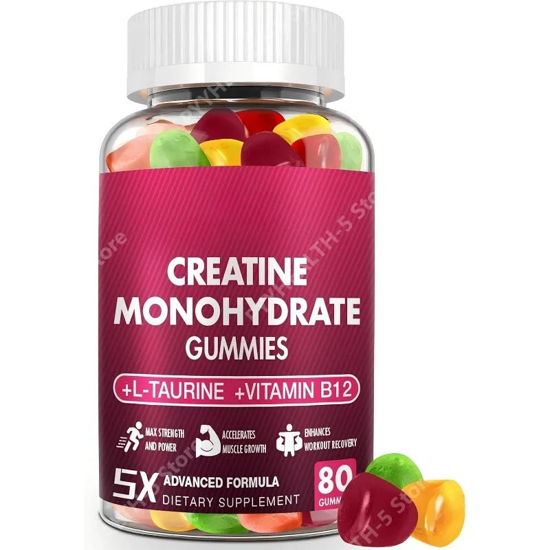 Creatine Monohydrate Gummies 5g – 80 Count Men & Women Creatine Supplement Qst 80 Count(Pack of 1)