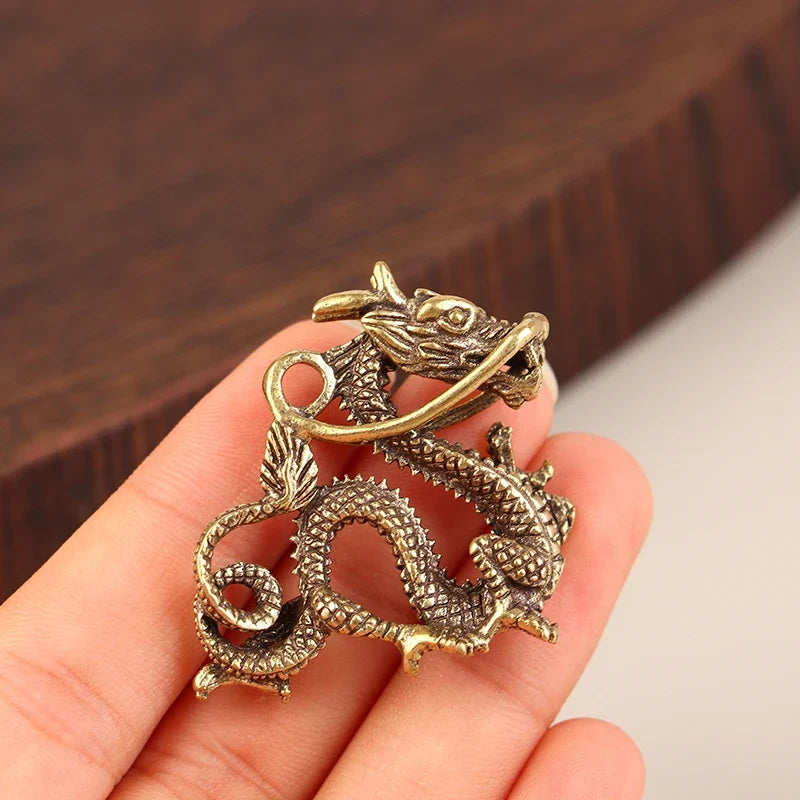 Retro Brass Dragon Figurine – Feng Shui Lucky Decor Brass Dragon Figurine Qme Default Title