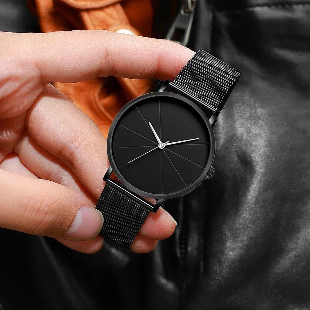 Minimalist Ultra-Thin Men's Business Watch | Stainless Steel Men's Quartz Watch Qme
