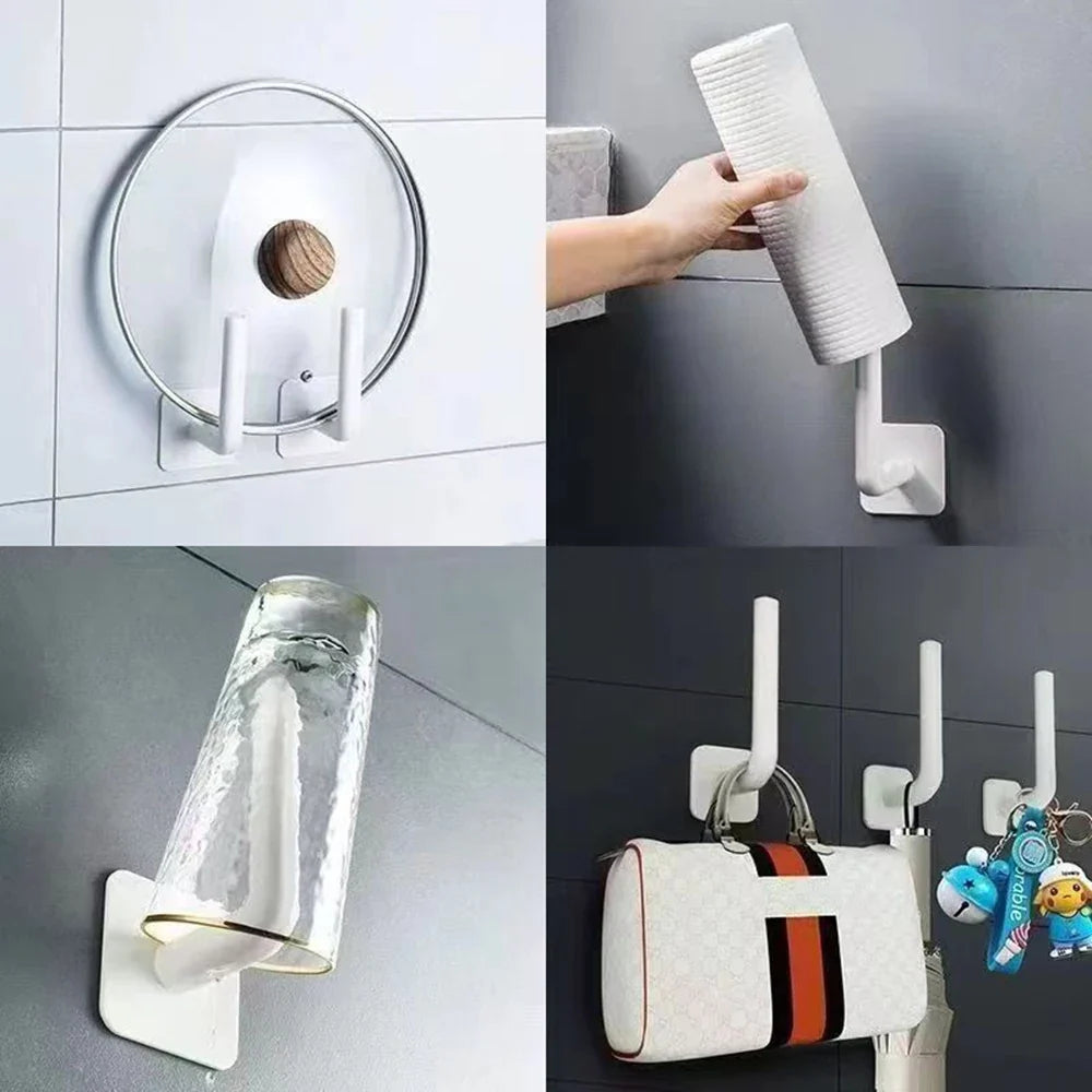 Wall-Mounted Foldable Paper Towel & Rag Holder – 2pcs Kitchen Towel Holder Qme