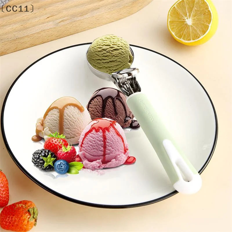 Stainless Steel Ice Cream & Fruit Scoop – Non-Stick Digger Ice Cream Scoop Qme
