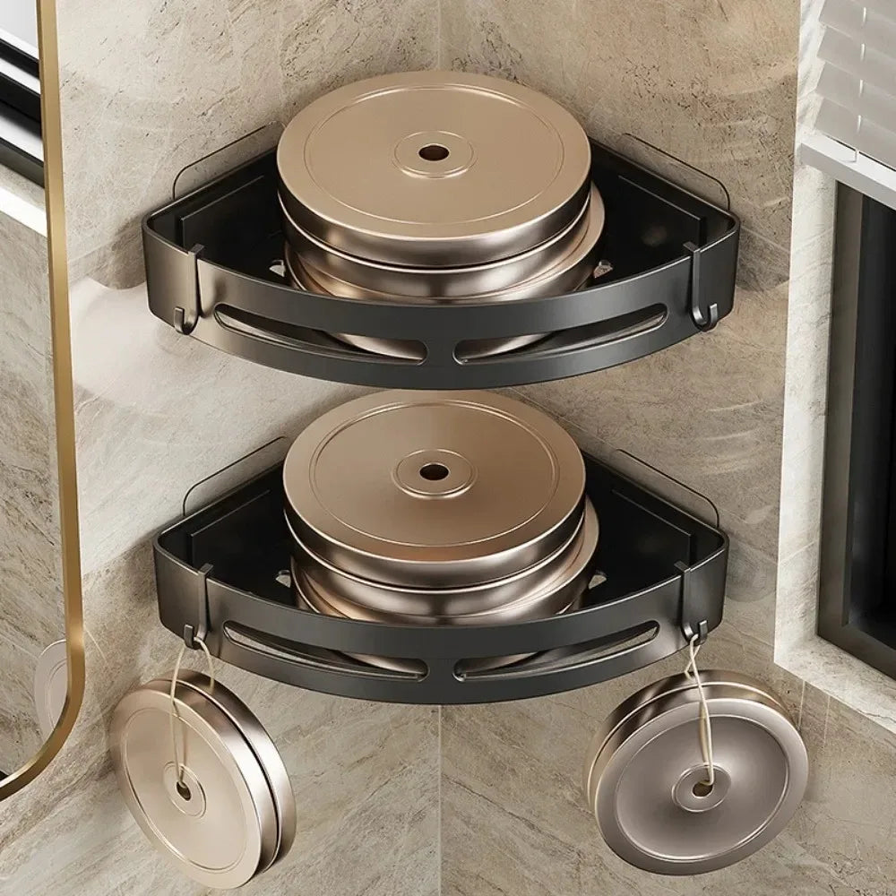 Triangle Corner Shower Shelf – No-Drill Wall Mounted Caddy Corner Shower Shelf Qme