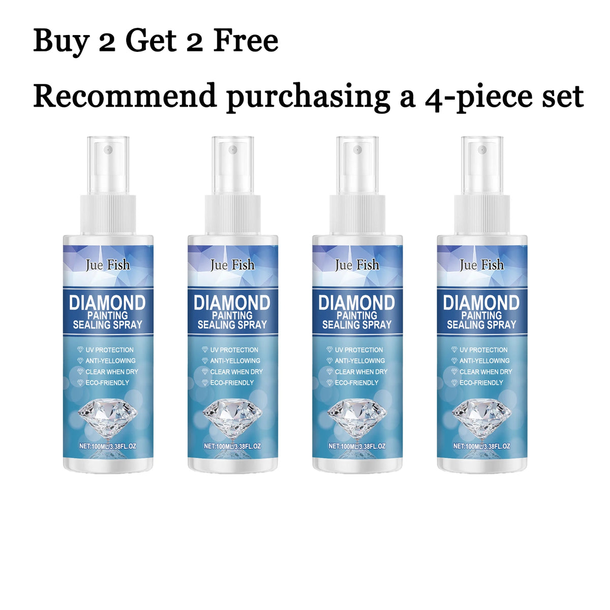 Diamond Painting Sealer Spray 100ml – UV Protective Clear Coat Craft Sealer Spray Qst 4 pcs