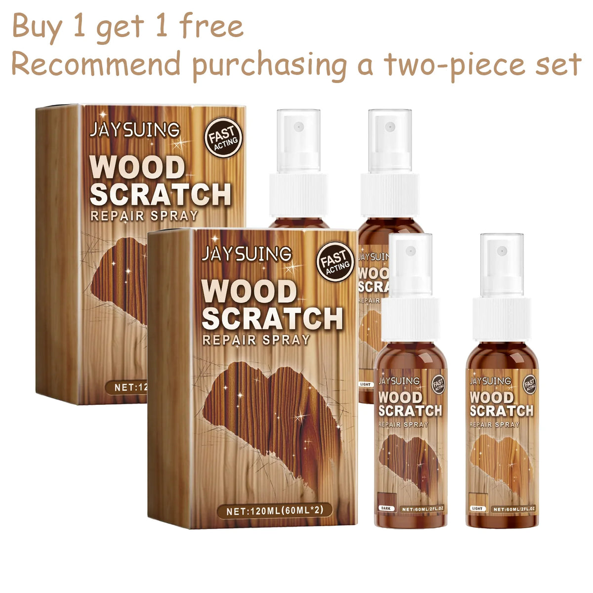 Wood Floor Scratch Repair Kit – DIY Gap Filler & Polish Spray Floor Repair Kit Qst 2 set