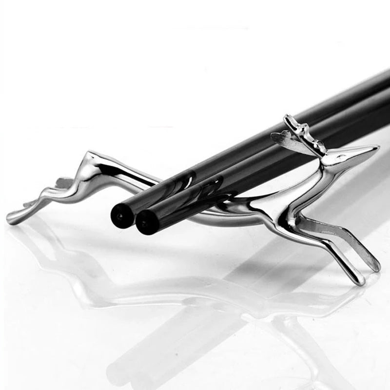 Deer-Shaped Zinc Alloy Chopstick Rest – Metal Cutlery Rack Chopstick Rest Qst