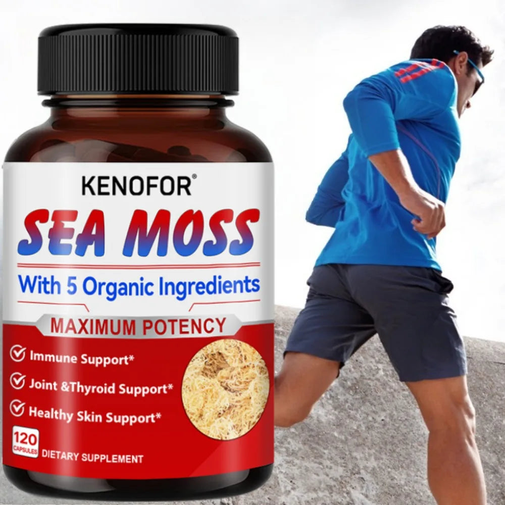 Organic Sea Moss Capsules – Skin, Gut & Immunity Support Sea Moss Supplement Qst
