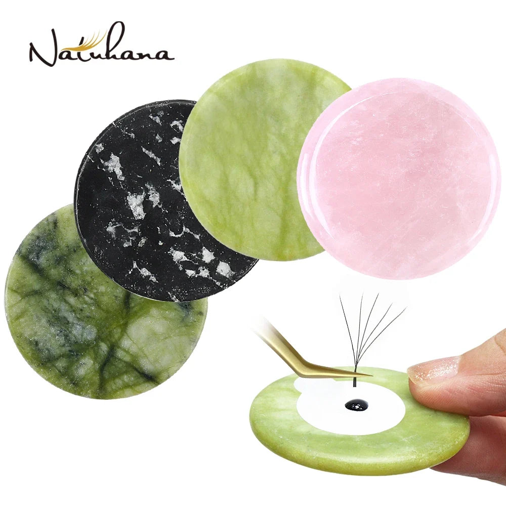 Jade Stone Lash Glue Adhesive Palette Pad Holder | NATUHANA Lash Adhesive Palette Qme