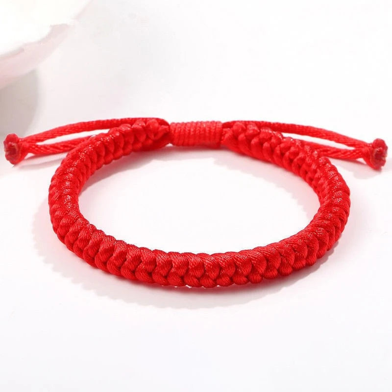 Tibetan Lucky Red String Bracelet – Adjustable Braided Knot Charm Bracelet Qst A2