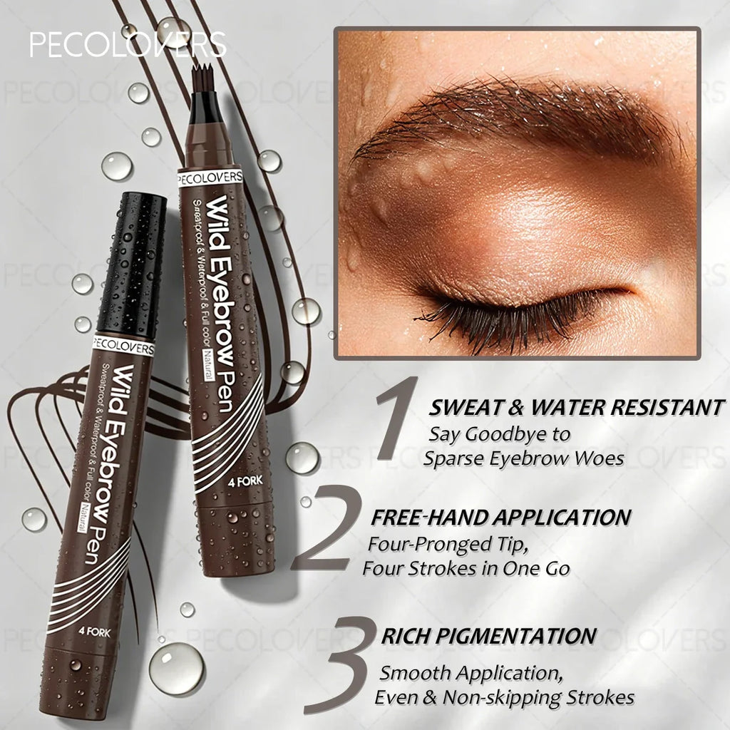 4-Pronged Liquid Eyebrow Pencil – Waterproof & Gap-Filling Liquid Eyebrow Pencil Qme