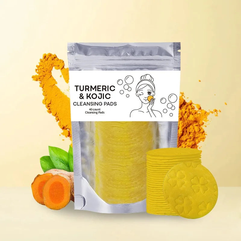 Turmeric & Kojic Acid Cleansing Pads – Exfoliate & Balance Skin Facial Cleansing Pads Qst