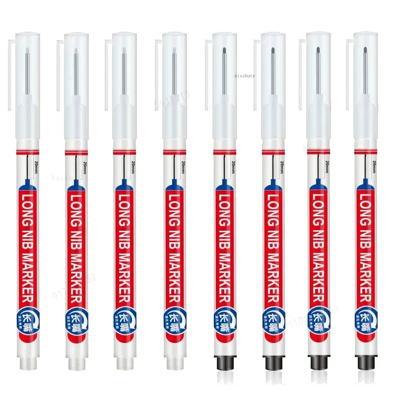 Deep Hole Long Nib Marker Pens – Waterproof 8-Pack Deep Hole Marker Pen Qme 4 White 4 Black