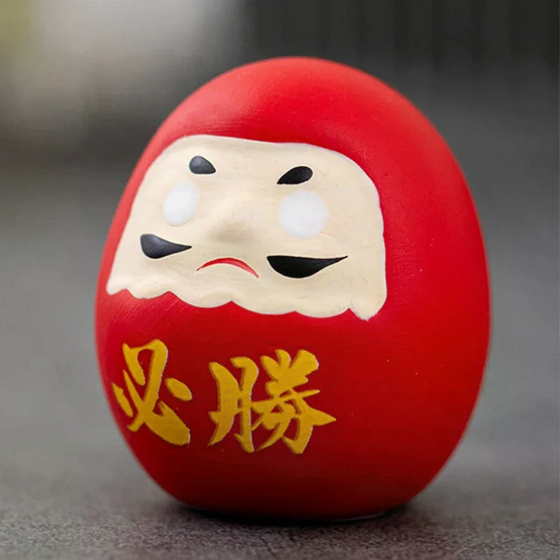 Japanese Daruma Doll Ornament | Luck & Prosperity Resin Decor Decorative Figurine Qme