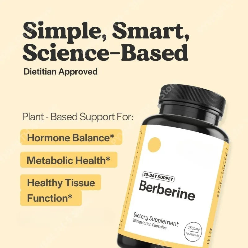 Berberine Supplement 1500mg – 90 Capsules, 500mg Each Herbal Supplement Qst