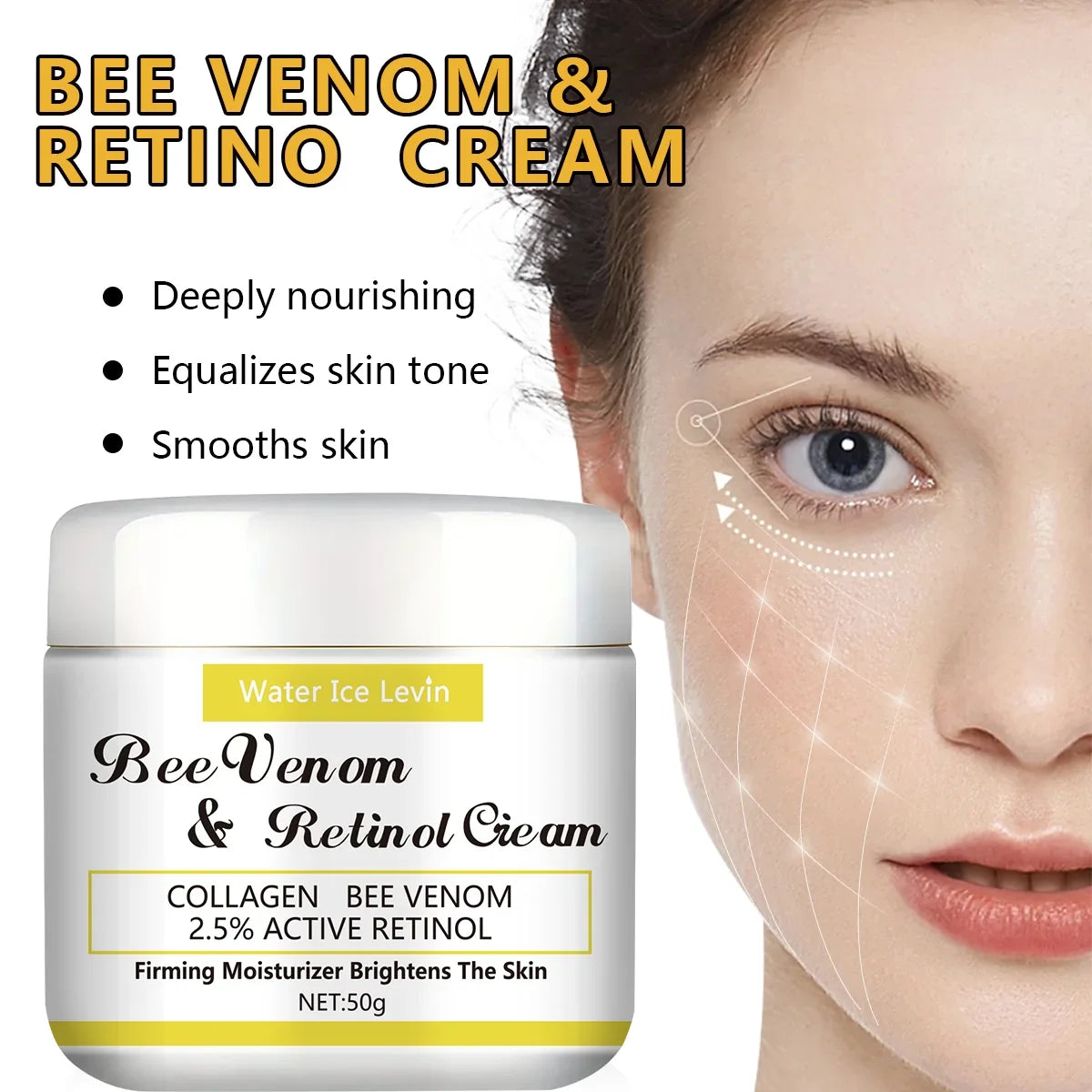 Bee Venom Retinol Cream – Natural Honey Moisturizing Lotion Moisturizing Face Cream Qme