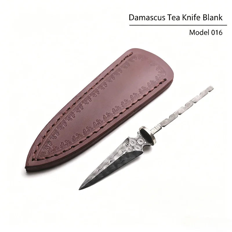 Damascus Steel Tea Knife Blank – DIY Pu-erh Tea Breaking Tool Tea Knife Blank Qst