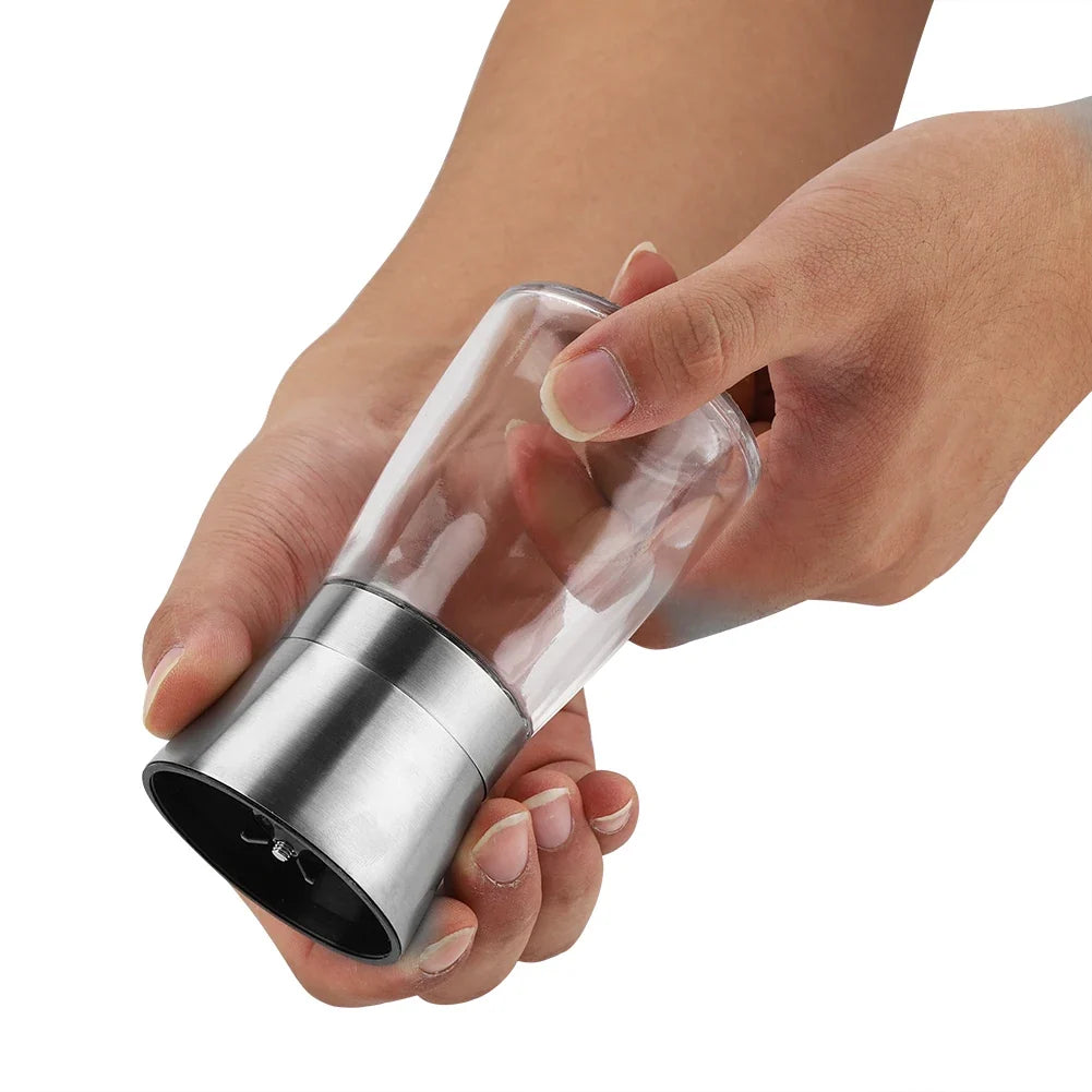 Manual Pepper & Salt Grinder Mill – 304 Stainless Steel & Glass Pepper & Salt Grinder Qme