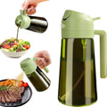 Dark Glass Olive Oil Sprayer & Dispenser Bottle 470ml Oil Sprayer Bottle Qme Green