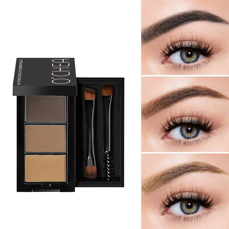 Qme Three-Shade Waterproof Eyebrow Powder – Long-Lasting Eyebrow Powder Qme 4.5g
