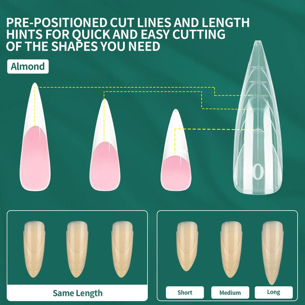 Nailpop Stiletto Nail Dual Forms 15 Sizes 150pcs Full Cover Nail Extension Forms Qme