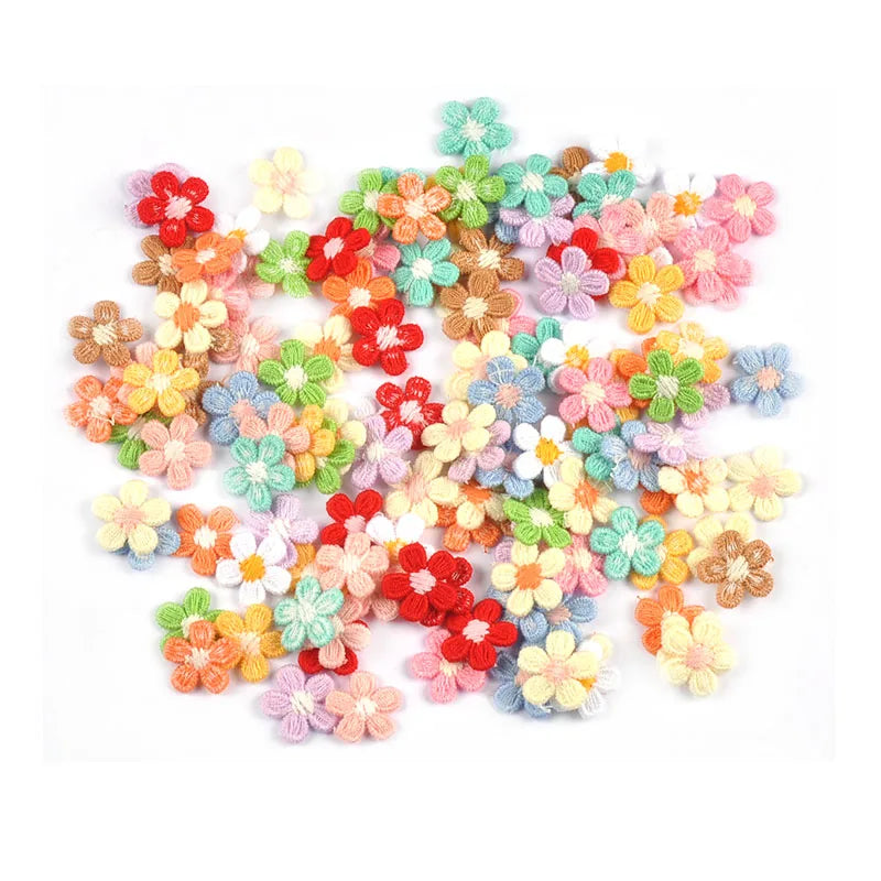 30pcs Mixed 12-Color Flower Patches for DIY Sewing & Crafts Fabric Flower Patches Qme