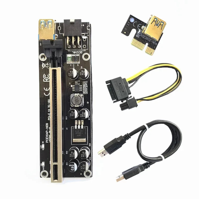 VER009S PCIe Riser USB 3.0 1x to 16x GPU Extender Card PCIe Riser Card Qme