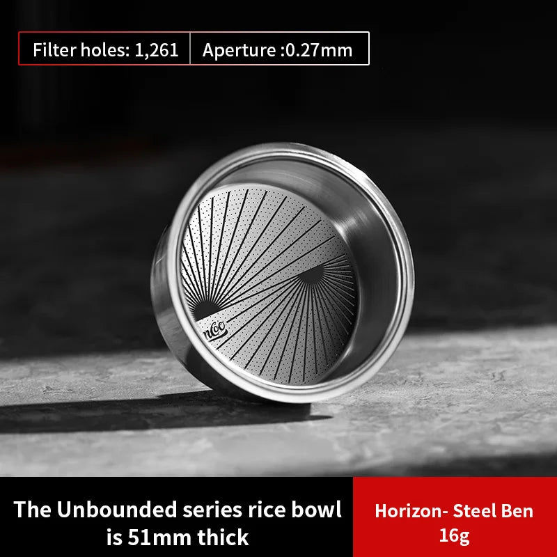 Bincoo Precision Espresso Filter Basket 51/58.5mm 16–20g Espresso Filter Basket Qst 51MM 16g B
