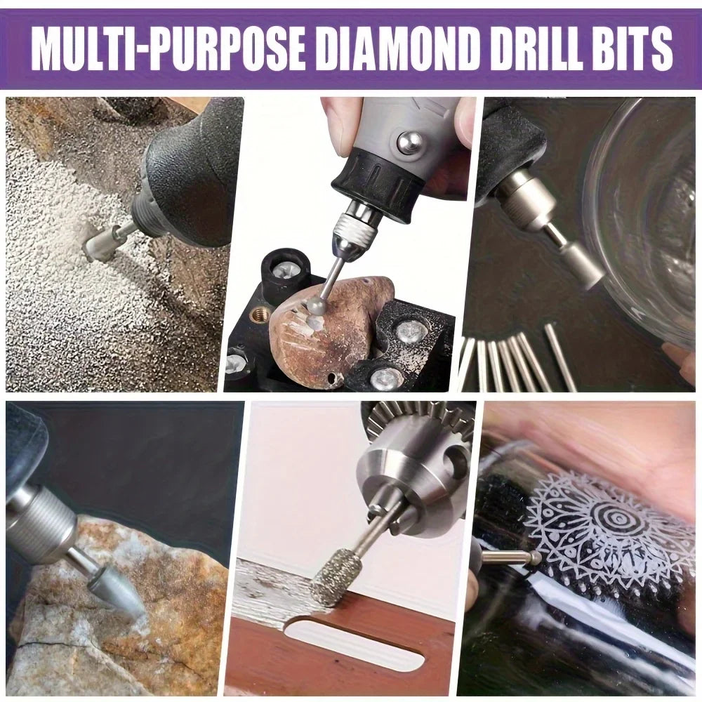 20-Piece Diamond Grinding Head Set – Carving & Polishing Kit Rotary Tool Accessory Qme