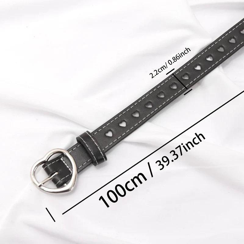 Women's PU Leather Belt Hollow Heart Cutout Design | 6 Colors Women's Fashion Belt Qme