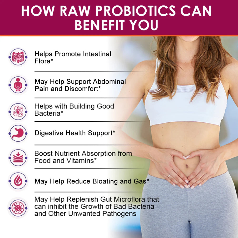 Digestive Enzymes Prebiotics & Probiotics Capsules – Gut Health Probiotic Supplement Qst